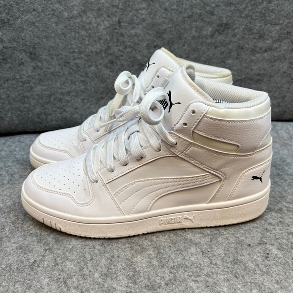 Puma Rebound‎ High Top Sneakers Classic Casual Shoes White Mens Size 8.5 - Picture 3 of 10